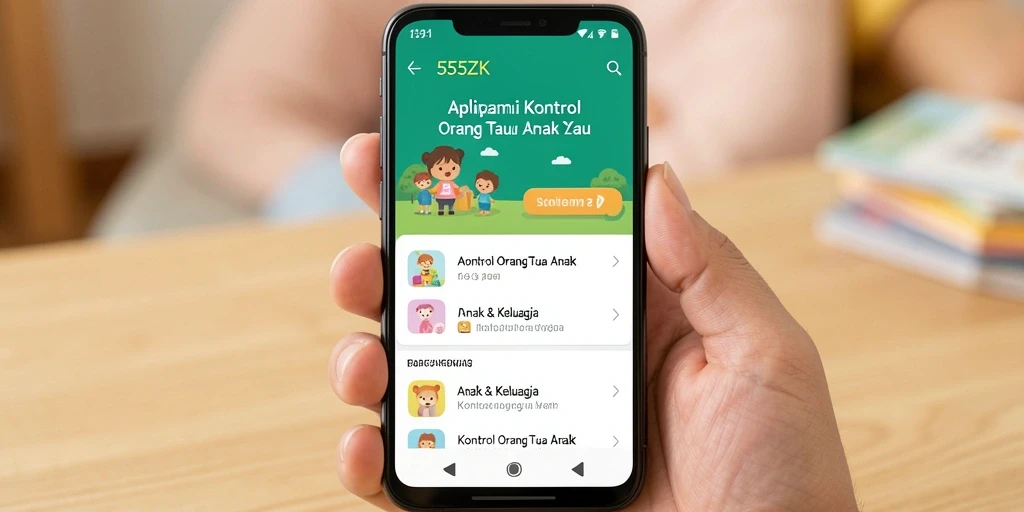 Antarmuka aplikasi 555ZK untuk kontrol orang tua yang intuitif.