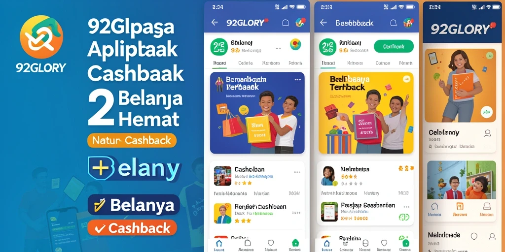 Antarmuka aplikasi 92GLORY yang menampilkan fungsi cashback.