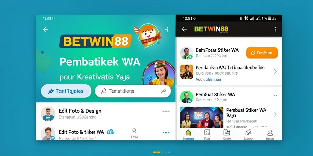 Tampilan antarmuka pengguna BETWIN88 untuk membuat stiker WA.