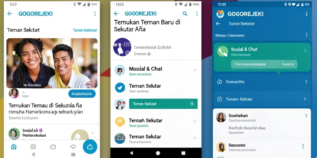 Antarmuka GOGOREJEKI yang ramah pengguna untuk berteman.