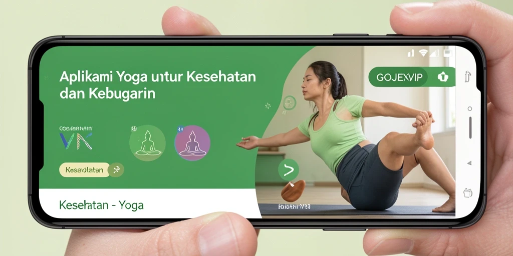 Antarmuka aplikasi GOJEKVIP yang mendukung praktik yoga.