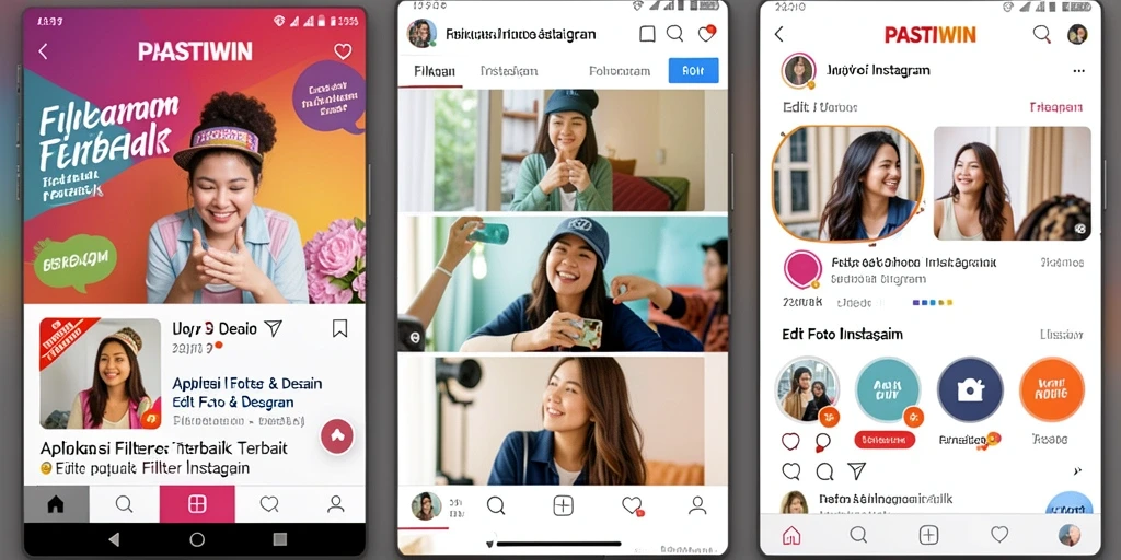 Screenshot utama PASTIWIN menampilkan antarmuka pengguna yang intuitif dan beragam filter menarik.
